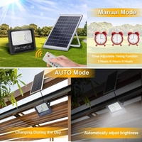 Projecteur solaire extérieur Melinz Factory avec télécommande, 100/200/300 Watts, indice de protection IP66, avec projecteurs LED 100W/200W/300W
