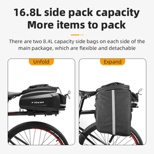 Sacoche de vélo multifonctionnelle à coque rigide avec <span class=keywords><strong>sangle</strong></span> réglable, grande capacité, pour porte-bagages <span class=keywords><strong>arrière</strong></span> VTT et vélo de route - Product Image 5