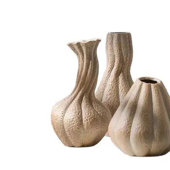Vas keramik tembikar kasar Retro Cina Modern waby-sabi pengaturan bunga angin air meningkatkan pintu masuk ruang tamu atau