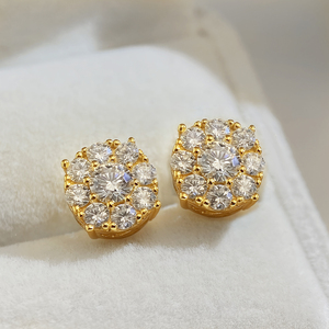 Pendientes de Moda con Circonitas Cúbicas Completas, Chapados en Oro de 18K, Circonitas Brillantes, Pendientes Pequeños y Elegantes para Mujer - Product Image 6