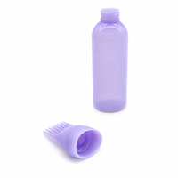 Bouteille applicatrice de teinture capillaire en plastique PET de 110 ml, 120 ml, 170 ml avec peigne et brosse graduée pour salon de coiffure, teinture capillaire, huile