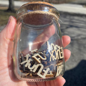 Pot de stockage en verre de 7 oz 210ml de <span class=keywords><strong>mot</strong></span> en bois, FK pour donner des pots drôles Gag cadeau <span class=keywords><strong>anniversaire</strong></span> vacances de noël cadeau drôle - Product Image 3