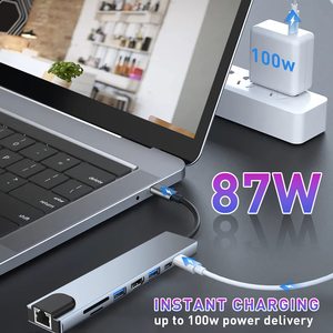 Station d'accueil personnalisée 3 4 5 6 7 8 11 en 1, 3 ports <span class=keywords><strong>USB</strong></span>, concentrateur <span class=keywords><strong>USB</strong></span> 3.0, séparateur et lecteur de cartes SD/TF, multifonction, extension <span class=keywords><strong>USB</strong></span>/Type-C - Product Image 2