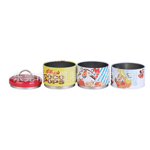 Tinplate 3-section 24-piece canister, <b>tea</b> <b>tin</b>, round canister, ceramic cup, <b>tin</b> box, candy <b>tin</b> box - Product Image 1