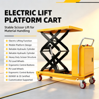 Table élévatrice à ciseaux électrique portable, chariot de levage hydraulique mobile pour atelier, réglage de la hauteur de chargement
