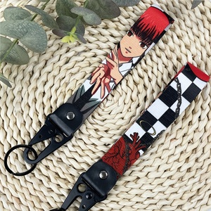 Usine personnalisée 5000 aigle métal porte-clés brodé porte-clés une pièce Anime lanière courte porte-clés en nylon - Product Image 3