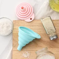 Entonnoirs pliables en silicone de qualité alimentaire de tailles multiples portables résistants à la chaleur pour une utilisation dans la cuisine domestique