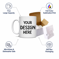 Mug à sublimation en porcelaine blanche 11oz, impression de logo personnalisé, mug à café, vente en gros, cadeau pour offres promotionnelles, grande capacité, usine OEM