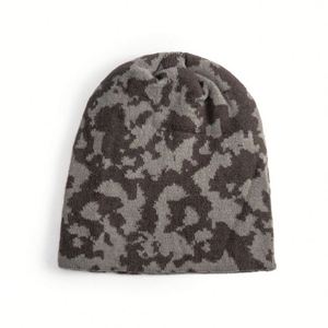 Custom Order Outdoor Street Style Acrylic Camouflage Jacquard <b>Leaf</b> Knitted Beanie Hat - Product Image 5