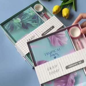 Set de Papelería Escolar Ecológico, Regalo Bonito para Niños, Bolígrafo Rosa, Caja de Plástico Resistente - Product Image 2