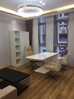 Escritorio Modular de Oficina Tipo I de Estilo Nórdico, Marca ML, en MDF, Moderno, Ejecutivo, para CEO, Color Rosa y Blanco, Hogar Inteligente, 3 Años de Garantía
