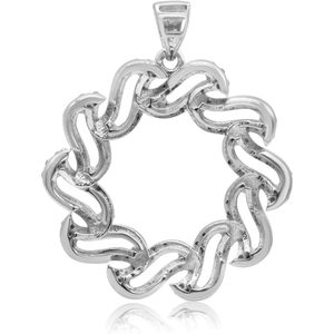Collier pendentif cercle ondulé en diamant Jewelspaark 0,81 carats, plaqué rhodium, argent sterling 925, classique, pour femme, à porter au quotidien - Product Image 3
