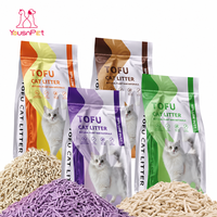 Litière pour chat en tofu naturelle sans poussière, de qualité supérieure, avec charbon actif, agglomérante, biodégradable, jetable aux toilettes, en vrac, 6L