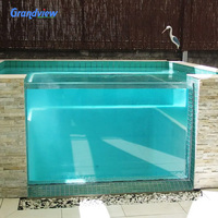Piscine en acrylique avec panneau de fond en acrylique pour une piscine extérieure moderne et élégante
