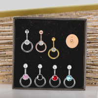 Acier inoxydable Forme Ronde Nombril Anneau Drop Dangle Nombril Piercing Mode Corps Bijoux En Gros