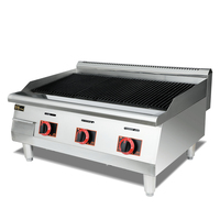 Gril professionnel de barbecue de gaz de roche de lave de restaurant/gril de BBQ de gaz de LPG de cuisine/gril industriel résistant