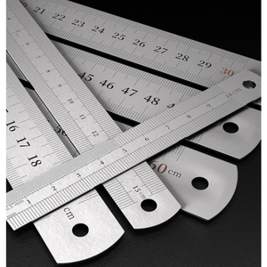 Regla de acero inoxidable Premium Herramienta de medición de grado industrial para geometría escolar de ingeniería de precisión - Product Image 2