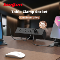Multiprise 15A 110V Type-C 67W avec 3 prises AC et 2 ports USB, prise USB escamotable dans la table, prise avec prise