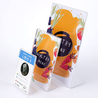 Support de menu de table en acrylique transparent en forme de L, design moderne et léger, tailles personnalisables