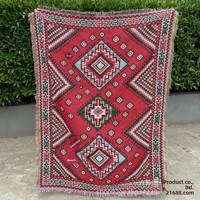 Karpet Bohemian Gaya Amerika Bahan Poly-cotton Buatan Khusus untuk Piknik, Alas Meja, Selimut Sofa, dan Hiasan Dinding