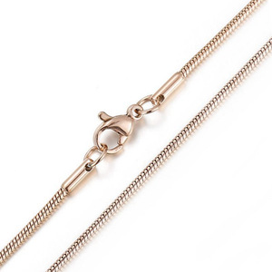 สร้อยคอสแตนเลสชุบทอง 14K 18K <span class=keywords><strong>24K</strong></span> สีดำ โรสโกลด์ ทรงกลม แบบงู สำหรับผู้หญิง ขายส่ง - Product Image 4