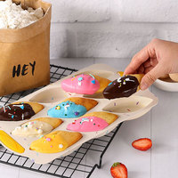 Moule à cupcakes en silicone Manjia en forme de feuille, sans BPA, pour gâteaux, chocolat, savon, MS105