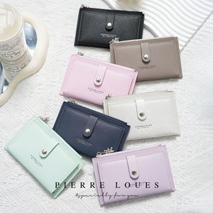 Portefeuille pour femme Pierre Loues, couleur rose unie, plusieurs emplacements pour cartes, léger, pochette, usage quotidien - Product Image 2