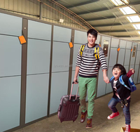 Casier à bagages électronique intelligent en métal personnalisé pour l'extérieur, pour un stockage sécurisé en public, casier à bagages intelligent multilingue