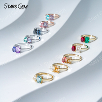 Bague Toi et Moi en or massif blanc, jaune, rose, couleur or massif, moissanite, pierre précieuse de laboratoire, bague de fiançailles