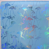 Cuir artificiel en PU imprimé flamant rose tendance pour la fabrication de sacs