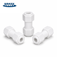 Raccords de tube droits lisses en PTFE sans fuite, 6mm 8mm 12mm, connecteurs à double ferrule, contrôle du débit de liquide haute pureté