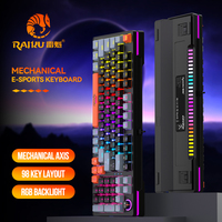Teclado Mecánico para Juegos RAIKU GK98 de 98 Teclas, Interruptores Azules, Retroiluminación RGB, Cable USB Desmontable para PC y Esports