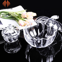 Pots à bougie vides en verre clair de taille moyenne avec couvercles