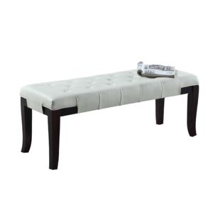 DB Linon Faux Cuir Blanc Tufté Banc Élégant Mobilier de Salon - Product Image 3