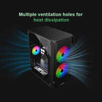 Casing PC Micro ATX ITX Ringan 2.3kg, Ruang GPU 250mm, Mini Tower ATX Kompak untuk PSU