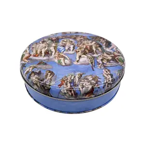 热卖个性化印刷定制金属锡罐圆形锡盒礼品包装镀锌铁锅