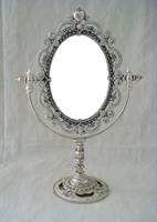 Miroir oscillant de table en alliage métallique ovale bordeaux en laiton vintage simple face pour la décoration intérieure de la maison cadeaux