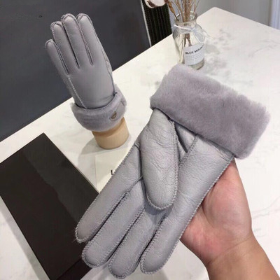 Модные теплые перчатки из овечьей кожи для мамы и ребенка, плюшевые зимние детские теплые перчатки из овечьей кожи, Женские Модные кожаные перчатки, Новинка