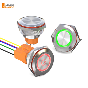 LANBOO 30A 30mm Metal Push Button <strong>Switch</strong> with LED - 1NO1NC/2NO2NC, Momentary or Latching, 3A, Compatible with 12V 24V 220V - Product Image 1