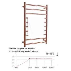<span class=keywords><strong>Radiateur</strong></span> Électrique Mural de Luxe Moderne en Acier Inoxydable 304 Or Rose Chauffant à 4 Barres, Porte-Serviettes Chauffant 80cm <span class=keywords><strong>pour</strong></span> <span class=keywords><strong>Salle</strong></span> de Bain - Product Image 6