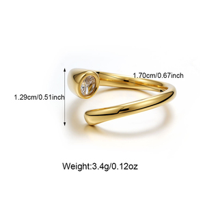 Các Nhà Sản Xuất Tùy Chỉnh Thiết Kế Mới Trang nhã 18K Vàng Thép Không Gỉ Stackable CZ Kim Cương Bọc Nhẫn - Product Image 6