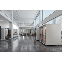 Cabine de bureau modulaire, acoustique, mobile, insonorisée, pour réunions et appels téléphoniques, offrant une intimité partagée