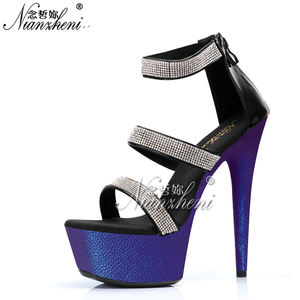 15CM noir style romain discothèque Club Super-grande taille en acier pôle danse et chaussures de décapage danse passerelle chaussures de décapage - Product Image 1