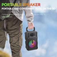 SING-E Mini haut-parleur BT portable extérieur de 4 pouces Système de basses TWS avec micro intégré Ensemble de karaoké adapté