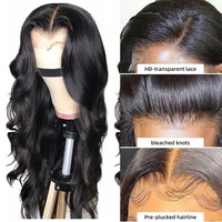 Perruque Lace Front Wig brésilienne naturelle — unice, Body Wave, faux cheveux, cuticule, perruque en dentelle assortie, bon marché, vente en gros