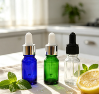 Flacon compte-gouttes cylindrique en verre blanc de 30 ml avec bouchon à vis, vide, pour sérum cosmétique et emballage d'huiles essentielles