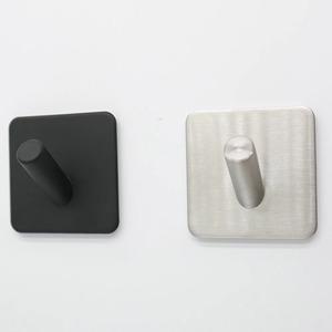 Ganci appendiabiti all'ingrosso autoadesivi in acciaio inossidabile per bagno da cucina ganci per appendiabiti singoli quadrati - Product Image 2