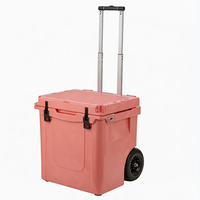 Glacière isotherme rotomoulée en PE de 45 qt, étanche, portable, avec chariot, pour camping, pique-nique et restauration en extérieur