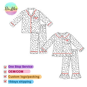 New Arrival <strong>Christmas</strong> Bamboo Pajamas Girls Clothing Sets with Ruffle Pants Family Matching <strong>Outfits</strong> - Product Image 1