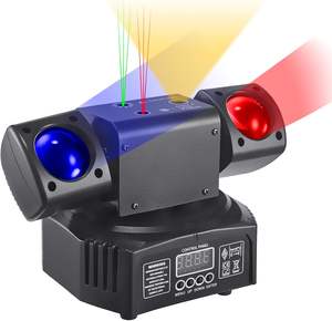YSH Mini projecteurs à tête mobile <span class=keywords><strong>LED</strong></span> à double tête, couleur RVB, perles 3535, 10W, stroboscope, contrôle du signal DMX512, activation sonore - Product Image 2